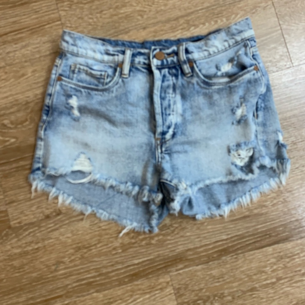 ***SOLD***BLANK NYC Distressed Light Blue Denim Shorts